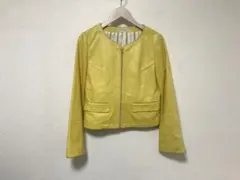 本物ユナイテッドアローズグリーンレーベル本革レザーノーカラージャケット38M