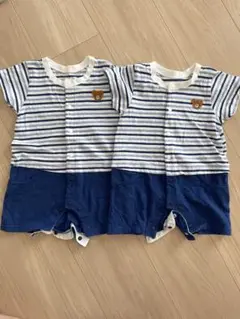 ロンパース 2枚セット サイズ70cm ストライプ
