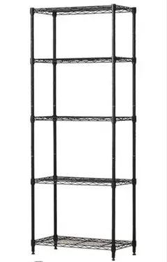 ドウシシャ ルミナス5段 スリムスチールラック 黒
