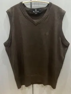 Aquascutum メンズ　ニットベスト　ブラウン