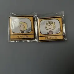 PEANUTS Cafe スクエア缶バッジ 2個セット