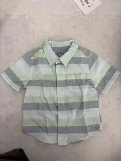 babyGap 半袖シャツ 90/18M 水色ストライプ
