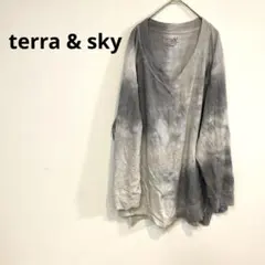 terra & sky【1X 】Vネック長袖カットソー