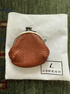【新品未使用】土屋鞄 ブラウン レザー がま口 コインケース オレンジ 小銭入れ