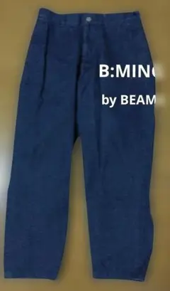 B:MING ダークブルー デニム ワイドパンツ