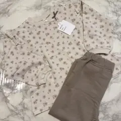 アプレレクルール　パジャマ（茶色×お花柄）　100サイズ