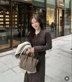 新品タグ付き✳︎Aimeine シアーラインニットセット(ブラウン)Mサイズ