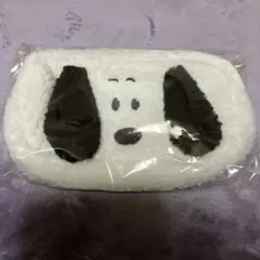 PEANUTS スヌーピーもこもこスクエアポーチ　ホワイト