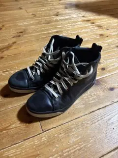 ブラックレザー ハイカットスニーカー DIESEL