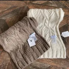 新品　チャオパニックティピー　マフラー　ニット　ブラウン　ケーブル編み