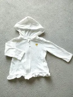 ホワイト フード付きパーカー　薄手