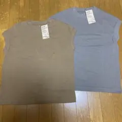 【新品未使用品】無印良品 フレンチスリーブTシャツ Mサイズ 2枚セットのサムネイル