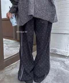 ドット柄 水玉 スウェット ジャージ トラックパンツ