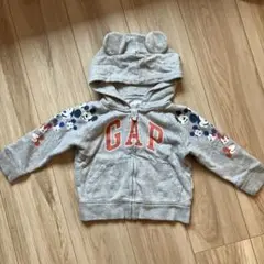 GAP ミッキーマウス柄 フード付きトレーナー18/24m