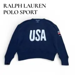 希少 ラルフローレン POLO SPORT USAロゴ 星条旗 ニット M
