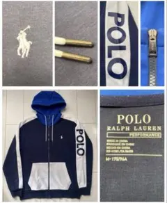 美品 POLO ラルフローレン ジャージ スウェット パーカー ネイビー 紺 L