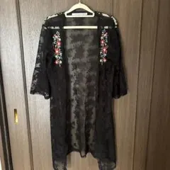 ★レディース★黒レース刺繍力 ーディガン★春夏用のサムネイル