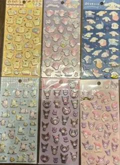 ぷくっとシール　サンリオ　シナモロール　リトルツインスターズ　ポムポム　マイメロ