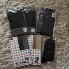 ラメタイツ ダークバイオレット＆ブラック タイツ＆ソックスセット