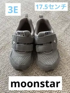 moon star グレー スニーカー　甲高幅広　3E
