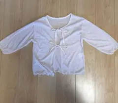 ピンク リボン付きカーディガン 7分丈 値下げ⭕️！