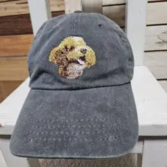 PORT&COMPANY キャップ　刺繍　トイプードル ヴィンテージ風 希少犬
