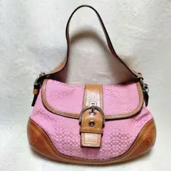 コーチ　ソーホー　ワンショルダーバッグ　ミニシグネチャー　ピンク　希少　Y2K