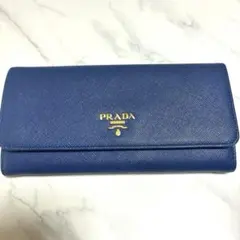 PRADA サフィアーノ 長財布　ブルー