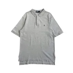 90s ポロバイラルフローレン ポニー刺繡 ポロシャツ グレー クラシック L