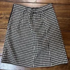チェック柄 台形スカート モノトーン