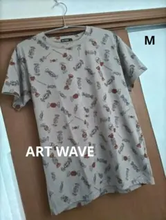 Ｔシャツ　半袖　ベージュ　キャンディ柄　お菓子柄　可愛い　トップス　Mサイズ