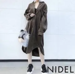 SNIDEL 細コールシャツ 원피스 ブラウン ロング丈 コーデュロイ 긴