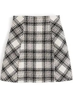 GRL インパン裏地付きチェック柄ツイードミニスカート[ta088]
