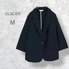 【GLACIER】　カジュアルジャケット　シングル　1ボタン　テーラード　黒のサムネイル