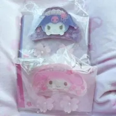 マイメロ クロミ ミニバンスクリップセット ヘアクリップ 量産 地雷 桜