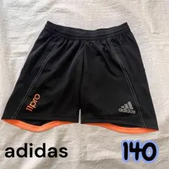 adidas ハーフパンツ 140 ブラック オレンジ キッズ ショートパンツ