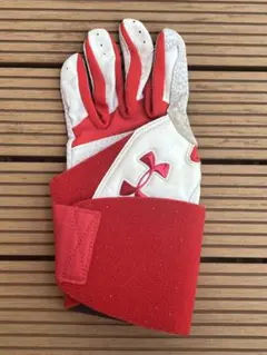 Under Armour バッティング用手袋 ホワイト/レッド　Mサイズ　左手
