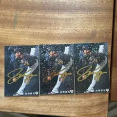 侍ジャパンプロ野球チップス 山崎康晃選手金箔サインカード3枚セット