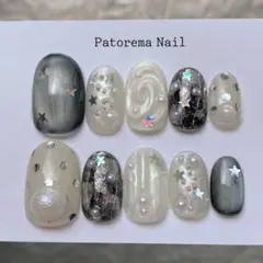 韓国 個性派ネイル y2k マグネットネイル 星 ドット