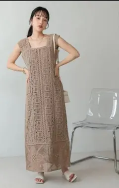 【値下げ】Bab クロシェロングワンピース