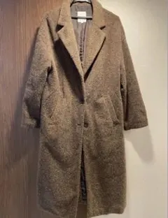 レプシム LEPSIM ブラウン ロングコート ツイード