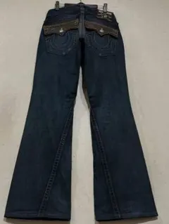 トゥルーレリジョン JOEY スタッズデニム パンツ濃いめインディゴ米国製30