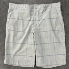 美USED ナイキゴルフ ハーフパンツ チェック柄 刺繍 W35 大きいサイズ