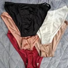 5枚セット Lサイズ サテン生地 シンプルショーツセット