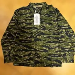 ✅新品未使用　タイガーカモ　ミリタリーシャツ　ジャケット　アウター　迷彩　XL 古着 迷彩柄 タイガーストライプカモ リップストップ ミリタリー