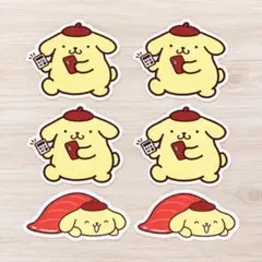 【即購入可能】 ポムポムプリン スシロー コラボ ピック 6枚セット