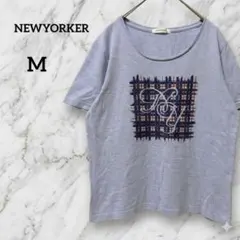 NEWYORKER ニューヨーカー Tシャツ 半袖 ブルー　Mサイズのサムネイル