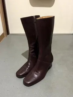 BALLY バリー 高級 サイドジップ ヒール ロング レザー ブーツ ブラウン