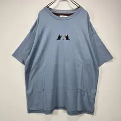 グラニフ　Tシャツ　L　レッサーパンダ　IKAKU　切替　ブルーグレー　古着