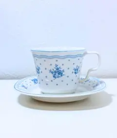 ノリタケバーサトーン Versatone カップ＆ソーサー 2客 ブルー 花柄